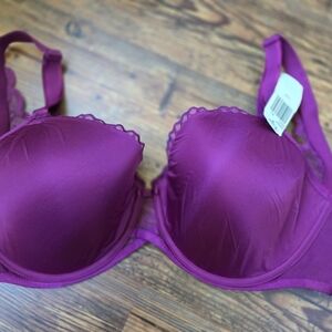 Paramour Purple Molded Cup Bra with Elegant Trim